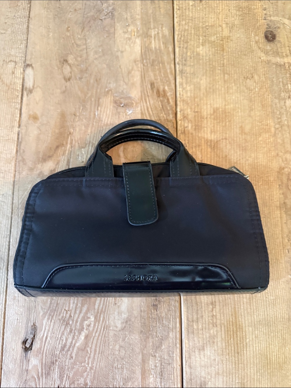 Sephora Black Nylon Cosmetic Travel Case with Top Handles